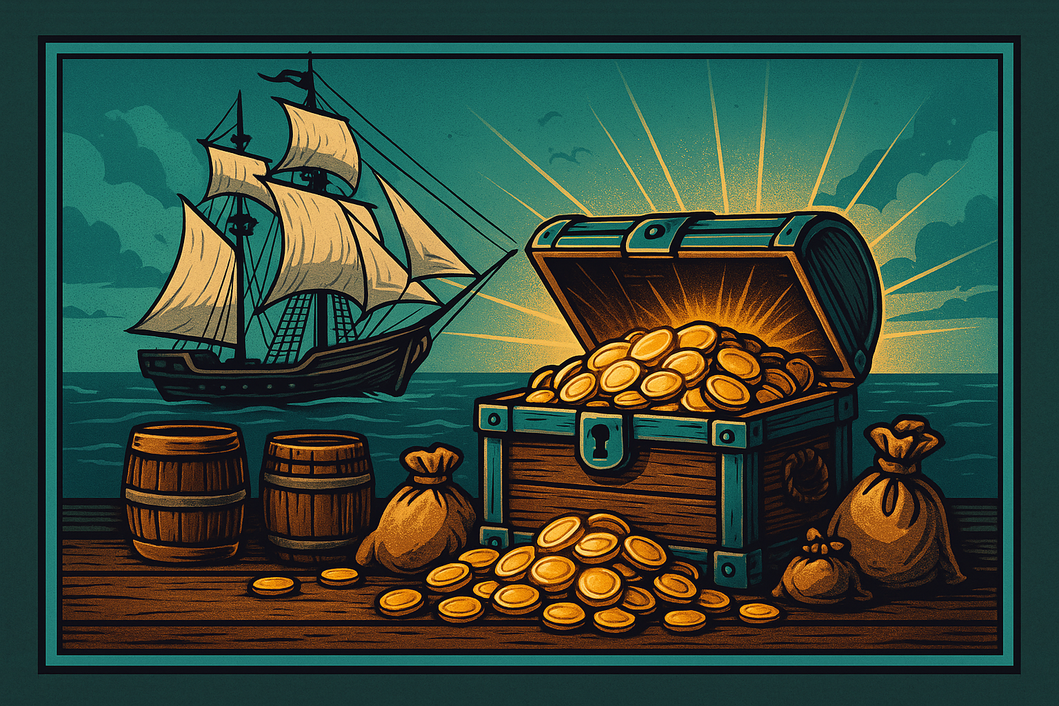 Haff-Escape Ueckermünde – Schatztruhe mit Schiff